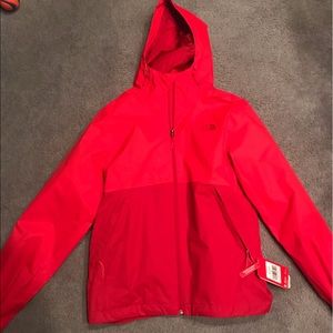 North Face- rain coat. (Red)) Size - Men’s Small